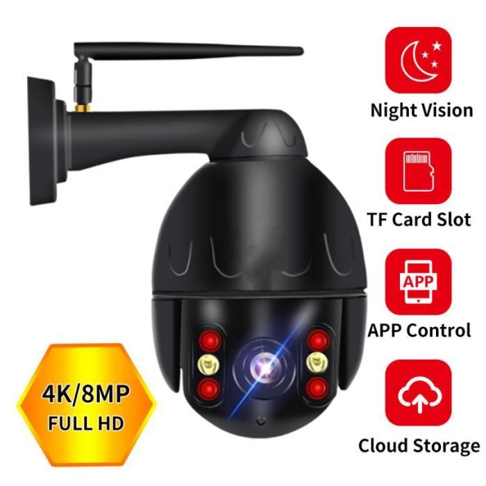 Cloud 4K Wifi PTZ Caméra Extérieur 8MP Vidéosurveillance Auto Sécurité à Domicile Caméra IP