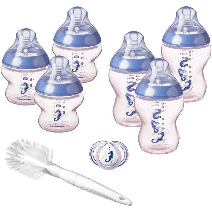 Tommee Tippee Set de Démarrage pour Biberon Closer to Nature pour Nouveau-né, rose, 3 biberons de 260 ml, 3 Biberons de 150 ml, Bros