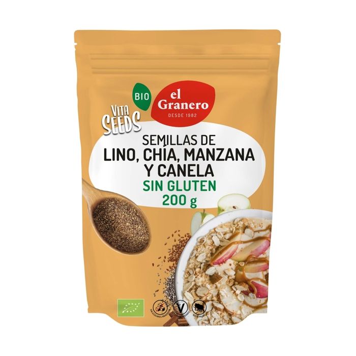 EL GRANERO INTEGRAL - Graines de lin, de chia, de pomme et de cannelle Vitaseeds 200 g