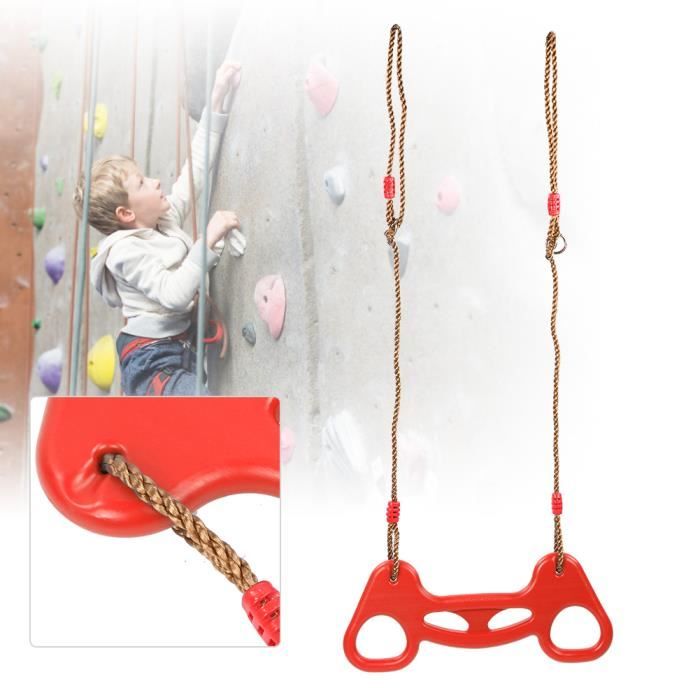 Anneau de Traction Multifonctionnel avec Corde Jouet de Balançoire Enfants pour Extérieur Intérieur(Rouge )