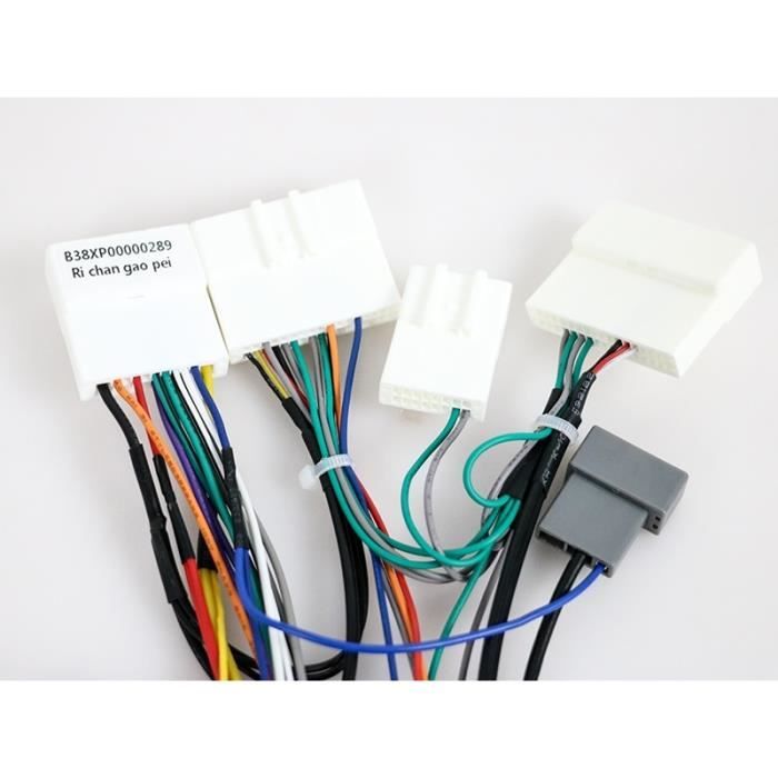 Câble de démarrage,Connecteur d'adaptateur pour faisceau de câbles 16 broches universel pour voiture, Radio ISO, pour voiture Nissan
