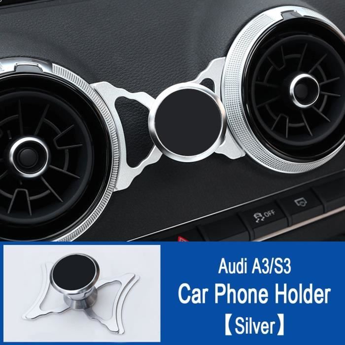 Supports voiture,Support pour téléphone de voiture pour Audi A3 S3 RS3 8V Q2 SQ2 Support d'évent Support de - Type A3 S3 Silver