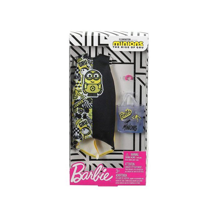 Minions Robe Barbie - Robe Minions Jaune Et Noir + Sac A Main Transparent + Bague ...