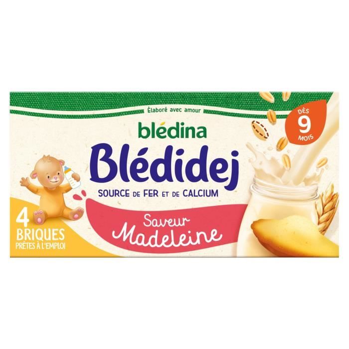 LOT DE 6 - BLEDINA Blédidej - Céréales lactées Madeleine - Dès 9 mois - 4 x 250 ml