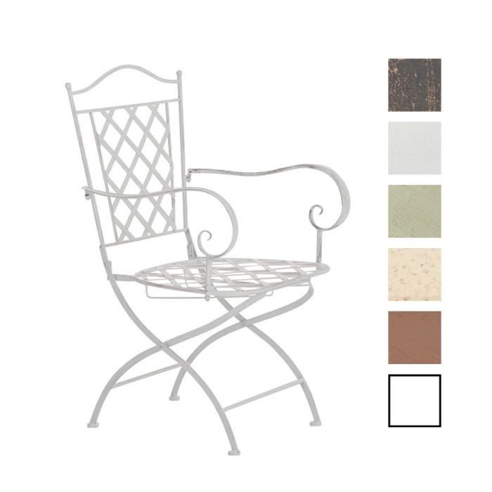 CLP Chaise nostalgique ADARA en fer forgé, chaise pliable, jsuqu'à 6 couleurs au choix