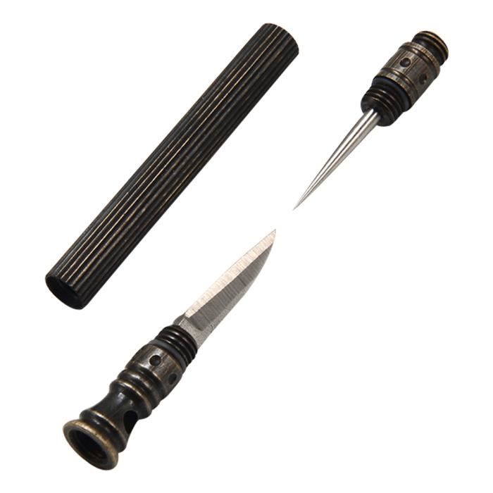 DAMILY® Couteau pliant Couteau de protection corporelle Cure-dents set portable