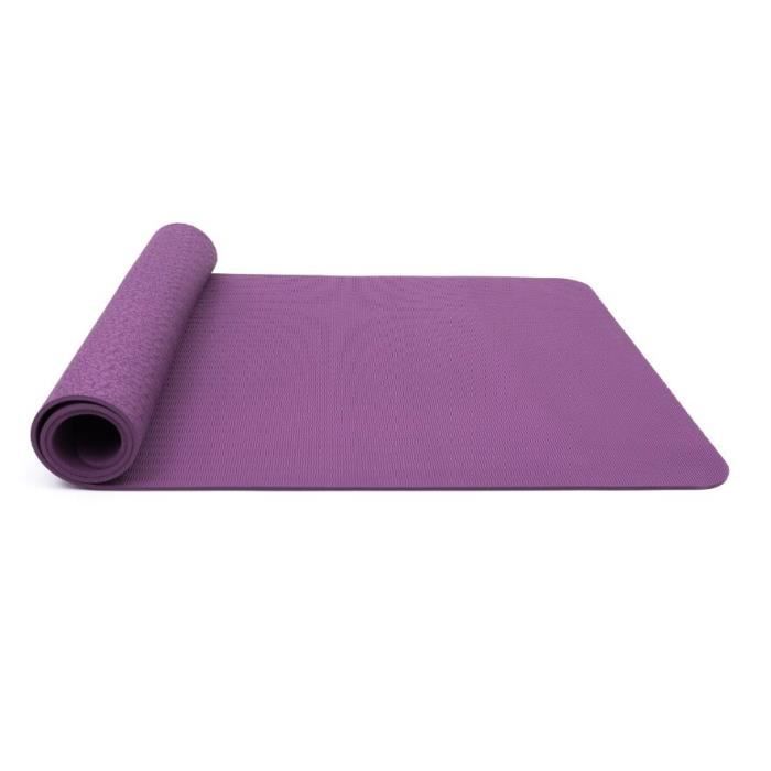 Tapis de Sol Pilates Antidérapant avec Sac Tapis et Sangle Transport Tapis de Fitness Gymnastique pour Yoga 183* 61* 0,6 cm - Violet