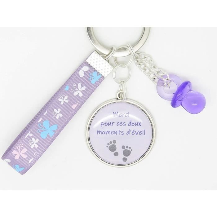 Porte Clé Personnalisable ou Bijou de Sac Cadeau pour une Nounou une Maman une Maîtresse Cadeau Crèche F de Bm