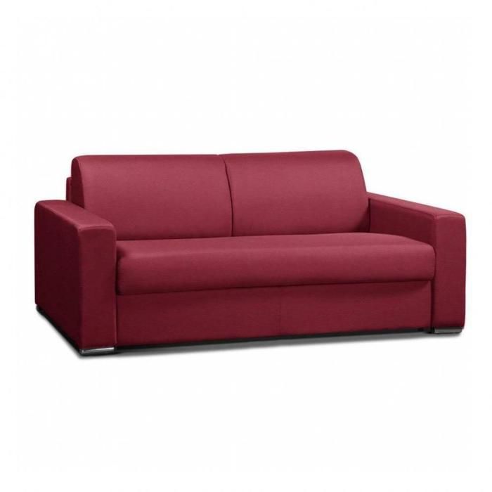 Canapé droit Rouge Tissu