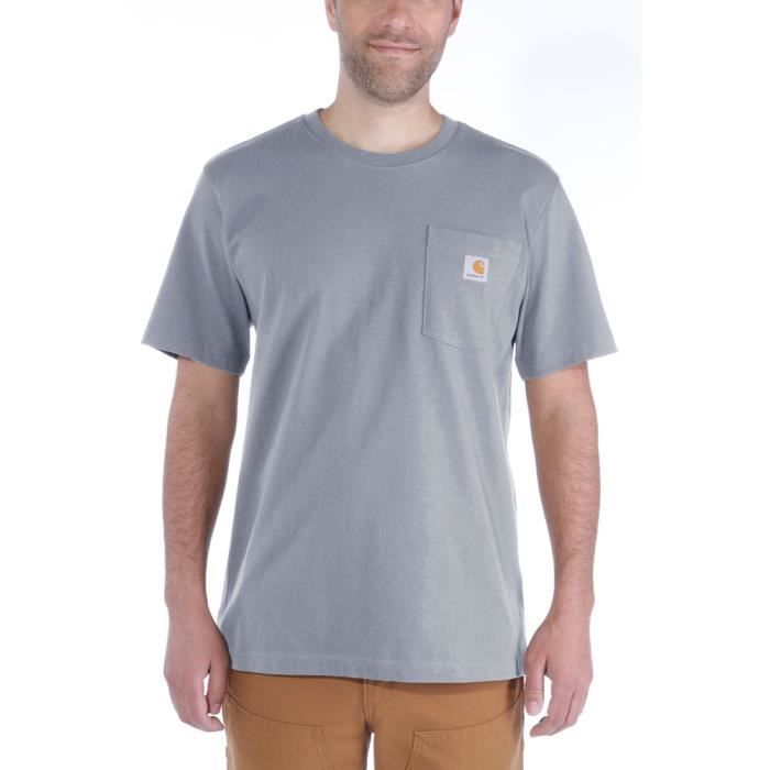 Carhartt T-Shirt de Travail Homme à Poches Col Rond Manche Courte