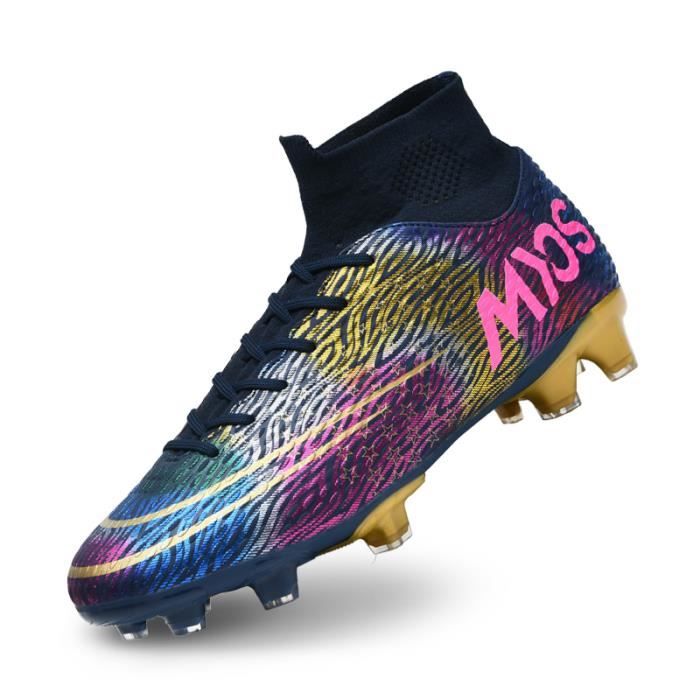 HOKO Chaussures De Football Homme Crampons Professionnel Spike Chaussure De Foot Antidérapant Pour Garçon High Top