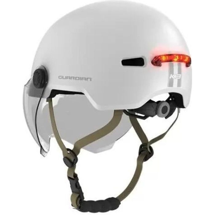 Casque urbain vélo ou trottinette avec visière et lumière led .