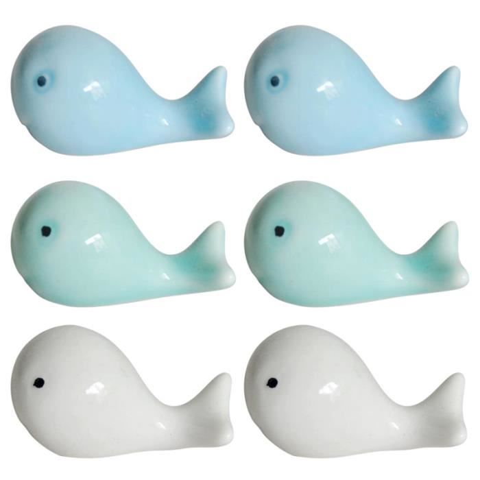 6 pièces belles baguettes en forme de poisson en céramique délicate repose-couteau POT PORTE-COUVERTS - RANGE USTENSILES