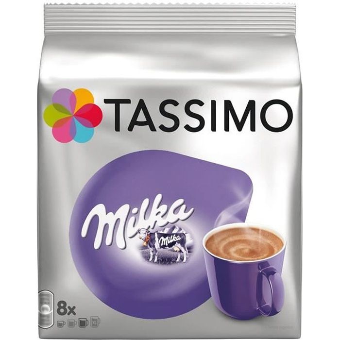 Cafe Moulu - TASSIMO Milka - Dosettes pour Chocolat Chaud 8 capsules