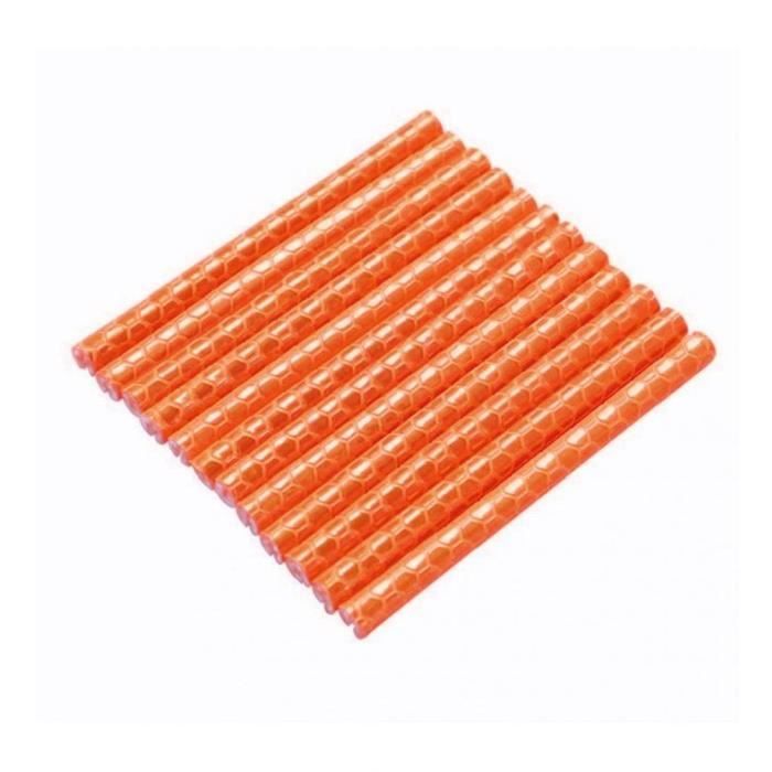Vélo avant réflecteur arrière Réflecteur Autocollants Avertissement Strip Partaignement Tube réfléchissant Orange 12pcs