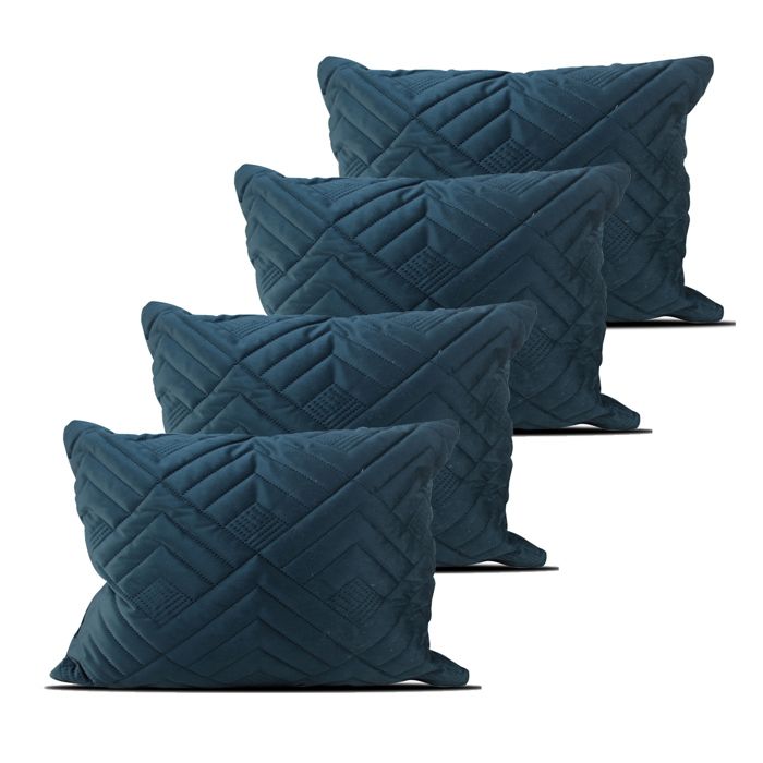 Lot de 4 coussins de siège - JUANIO - Rectangulaire - Velours - Mâtelassé - 60 x 45 cm