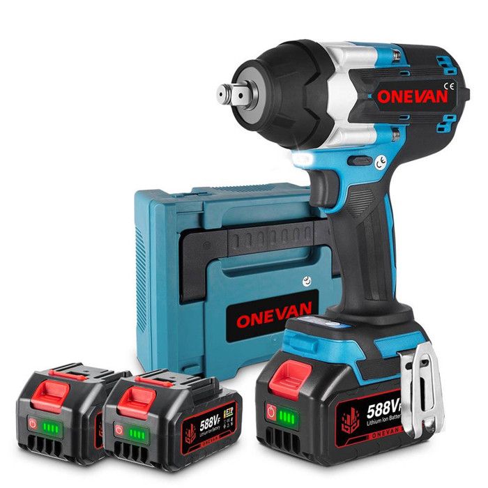 Clé à Chocs sans fil 1/2 pouce 1000NM - ONEVAN - 2x 3AH Batteries