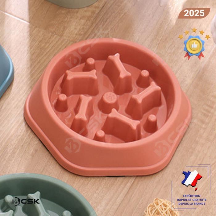 Comparer les prix de Gamelle anti glouton pour chien BCSK® | Gamelle chien chat animaux domestiques – favorise la digestion – Anti vomissement - Rose