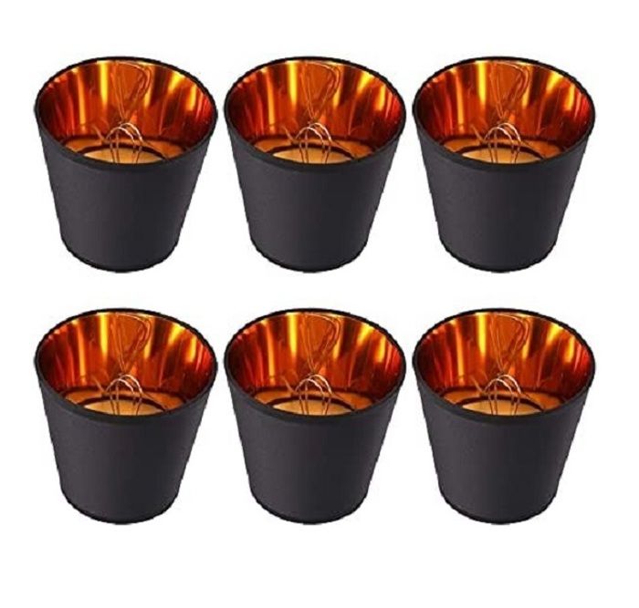 6 pièces noir abat-jour lustre Or doublure bougie lustre Table petite lampe abat-jour clip remplacement