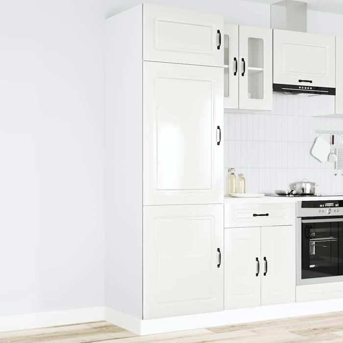vidaXL Armoire de cuisine Kalmar blanc brillant bois dingénierie 853629