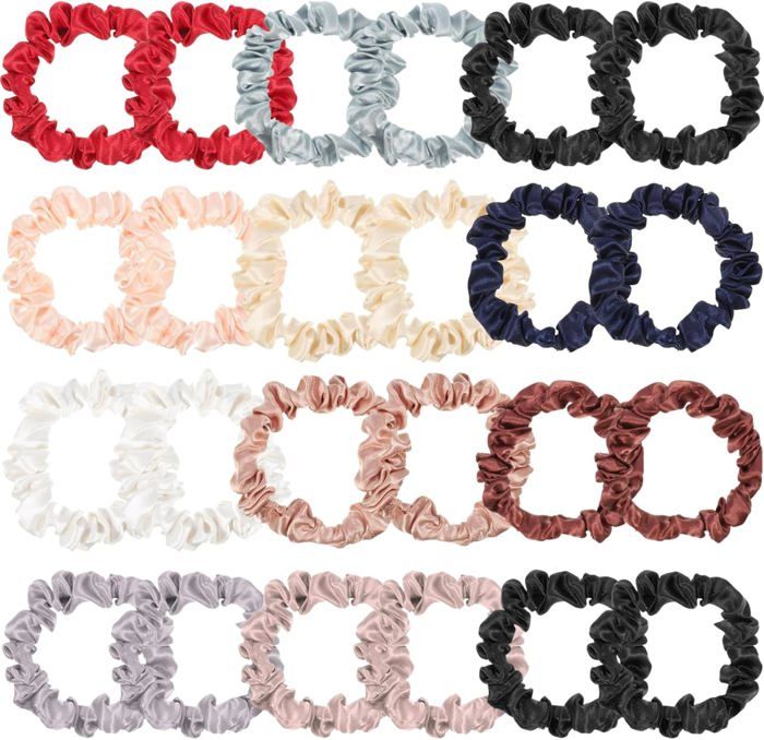 Chouchous à Cheveux Pour Bébé - Lot De 24 Avec Fleurs - Sans Couture, Doux - Pour Filles Enfants