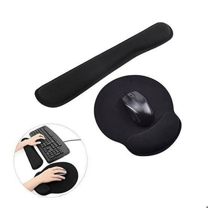 Tapis de Souris Repose Poignet Clavier Ergonomique Gel Mouse Pad Gaming Base en Caoutchouc AntidérapantNoir