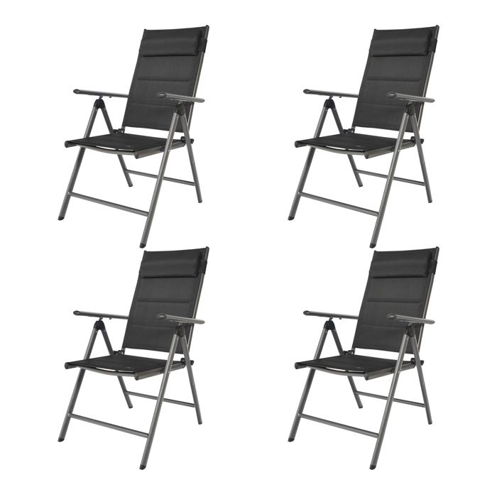 Lot De 2 Chaises De Camping Pliante Fauteuils De Camping Chaises De Plage Noir Aluminium 69662 61300801