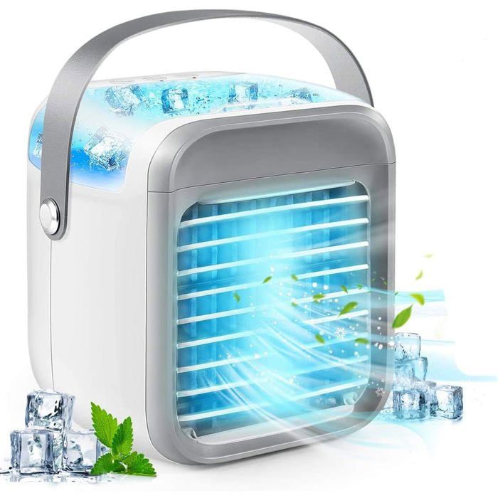 Climatiseur Évaporatif Portable 12V Pour Voiture - Ventilateur Refroidisseur 2 Vitesses Avec Glace, Idéal Été Et Toutes Saisons