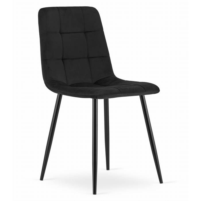 KOMODEE Chaise CARA - velours noir x 1 45x87x51 cm KOMODEE Chaise CARA - velours noir x 1 45x87x51 cm