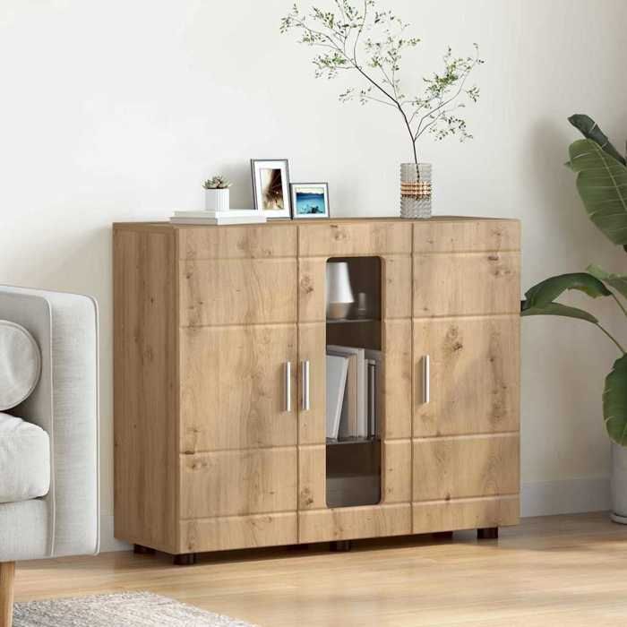 Moderne Commode meuble de rangement - Bahaut Buffet chêne artisanal 55.5 x 29 x 100 cm Bois dingénierie@FR(65323）