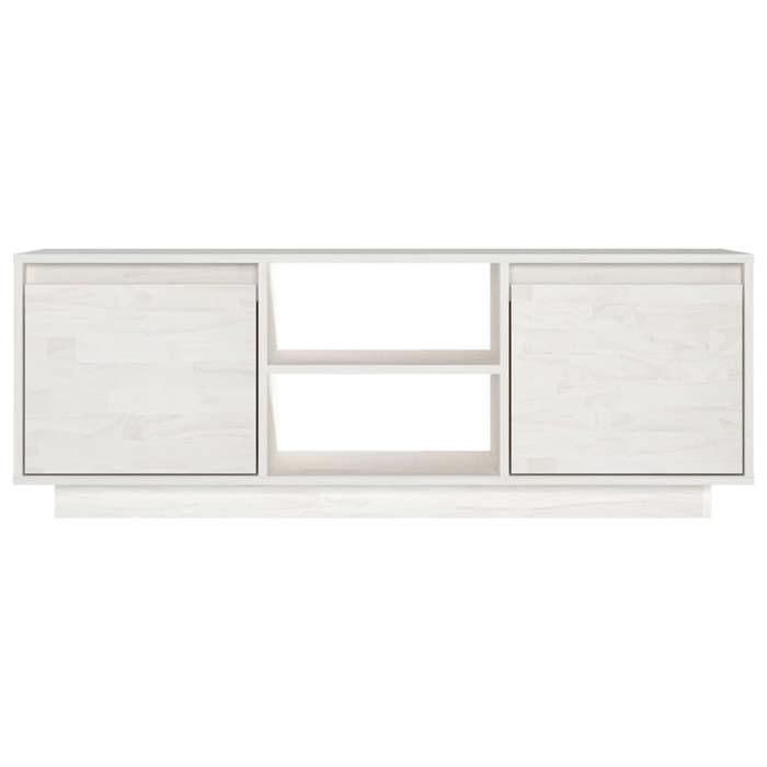 NEUF Armoire TV - Blanc - Meuble TV - TABLE TV - Blanc 110x30x40 cm - Bois de pin massif TT3637