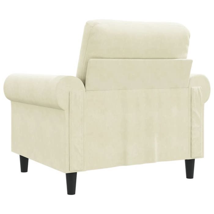BURKE@ Fauteuil-Canapé 1 PLACE - Chaise simple - 1 personne - Crème 60 cm Velours SS1680