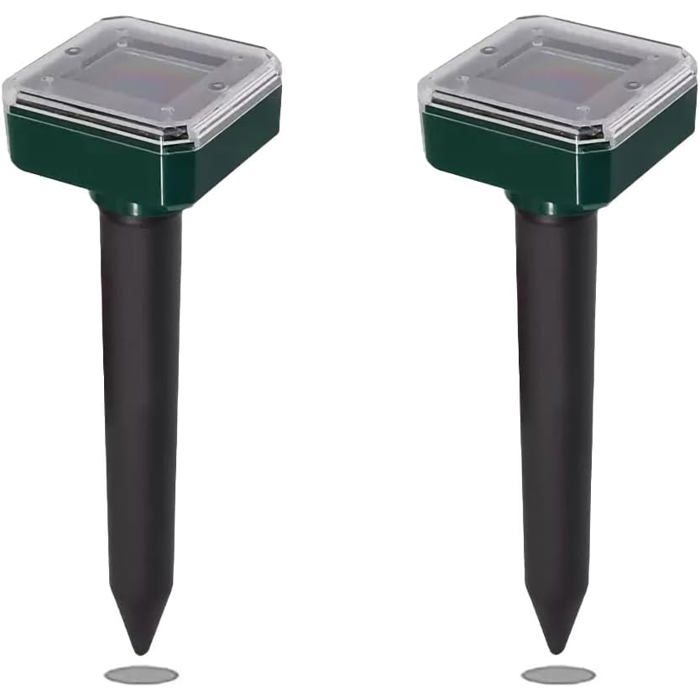 2pcs Repeller Solaire Défense Contre Les Rats Repellent Deterrent Spikes Snake Gopher Chasseur de Nuisibles à Ultrasons