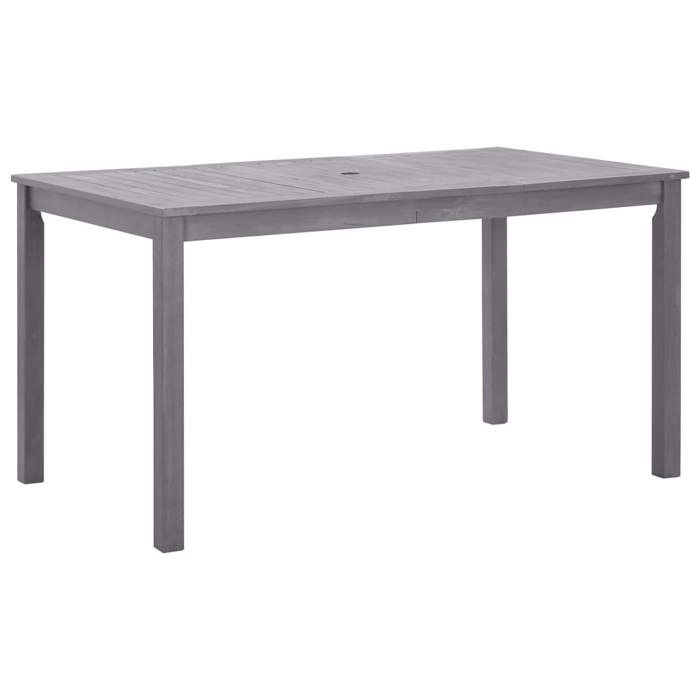 Soldes printemps Table terrasse - Gris - Table de jardin - 1 PC - Délavage gris 140x80x74 cm bois - dacacia massif T89