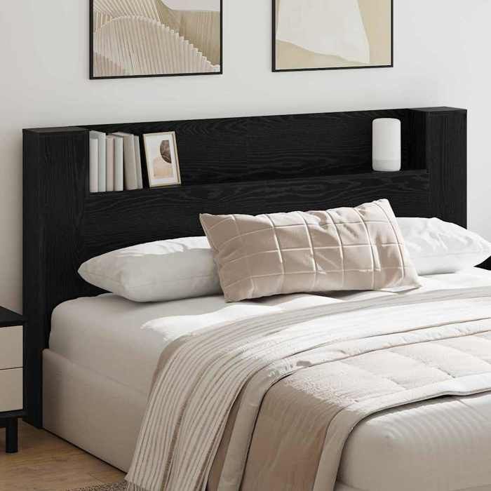 vidaXL Tête de lit Chêne noir 180 x 17 x 104 5 cm Bois dingénierie 3418687