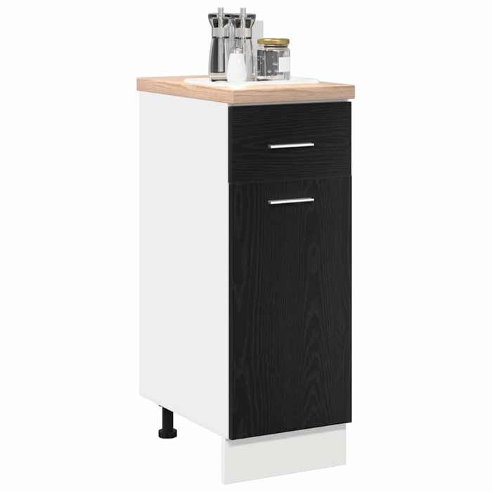 Vaisselier/Buffet de cuisine - Rustique Armoire suspendue avec tiroir Chêne noir 30x46x815 cm@616405