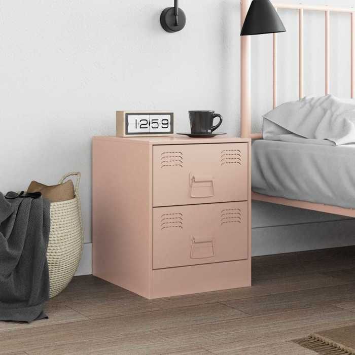 Table de lit - Rose - Armoire de chevet - 1 PC - rose 345x39x44 cm acier T4178