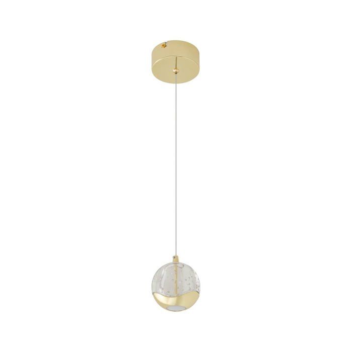Suspension ampoules LED - Lucande - lampe suspendue - Verre - transparent doré