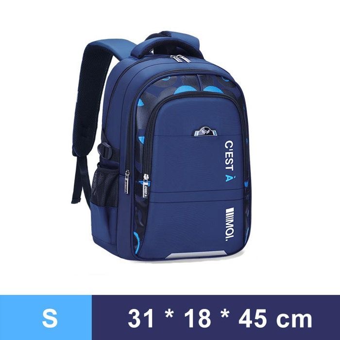 Sac à Dos Scolaire Enfant Cartable Primaire Tissu Oxford Imperméable Sac Décole Collége Pour Garçon Fille - S - Bleu
