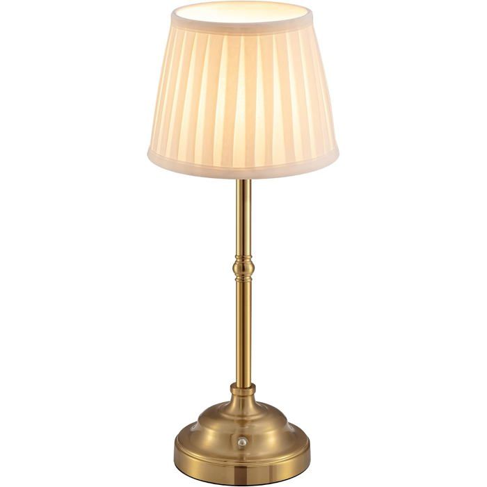 Lampe De Table LED Sans Fil Rétro Rechargeable 4000mAh Intensité Réglable Lampe De Chevet Pour Salon Bar Et Extérieur Doré Beige