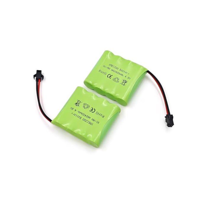 Lot de 2 Batteries NiMH 4 8 V 2400 MAh Rechargeables AA avec Connecteur SM-2P Batterie de Rechange pour Voitures