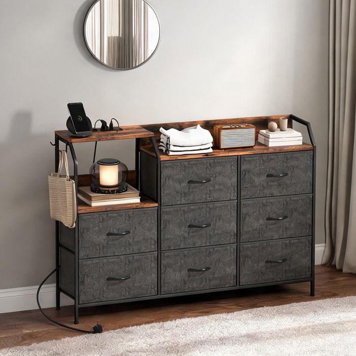 Colonne De Salle De Bain Armoire De Salle De Bain en Tissu non tissé Brun Rustique 130.5 x 30 x 88 cm
