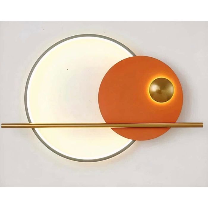 Applique murale LED design nordique orange métal 42x65 cm éclairage ambiance salon chambre - Dex