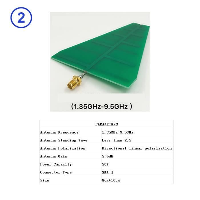 Eujgoov Antenne Périodique UWB 600-6000 MHz à Gain élevé 50 W Puissance