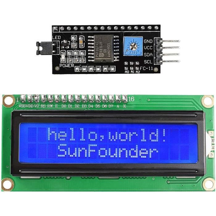 Lot De 5 Adaptateurs I2C Pour écrans LCD1602/2004 – 5V, 2mA, Convertit Parallèle En Série, 4 Broches