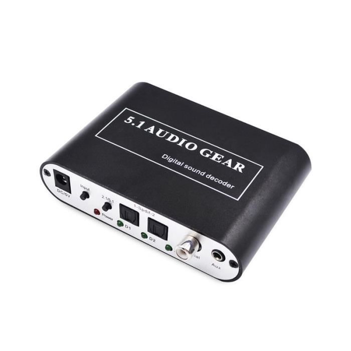 meiyan Décodeur Audio Numérique 5.1 Convertisseur Audio DTS/AC3 Gear LPCM vers 5.1 Adaptateur Audio Audio Analogique Amplificateur Facile à Utiliser (B) Prise UE