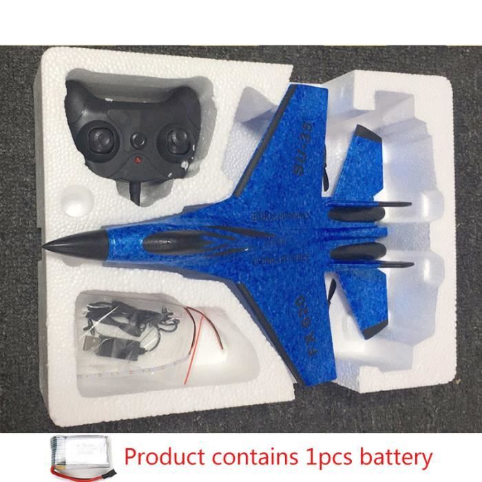 Avion Télécommandé FX-620 SU-35 2.4GHz - Chasseur électrique Pré-assemblé Bleu