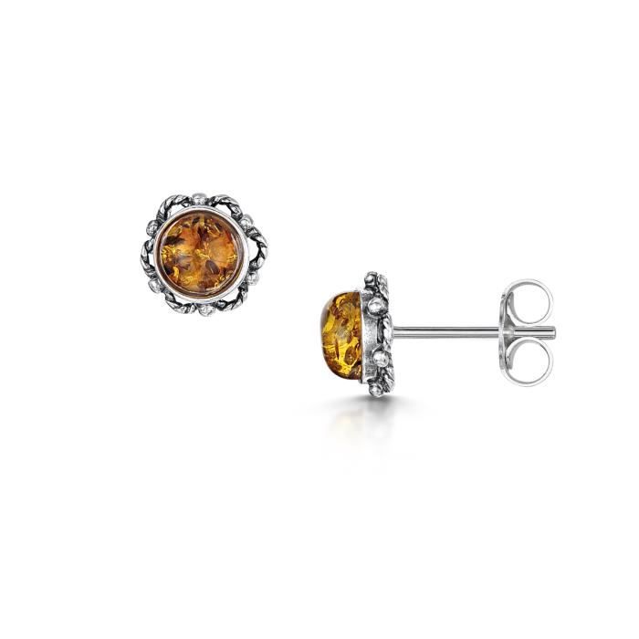 Argent fin et ambre verte Broche en forme de souris