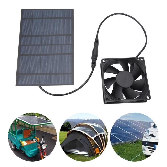 Ventilateur Solaire 10 W IP67 – Extraction Étanchéité Totale, Panneau Monocristallin 20 %, Idéal Poulailler, Serre, Cabane, Camping-Car