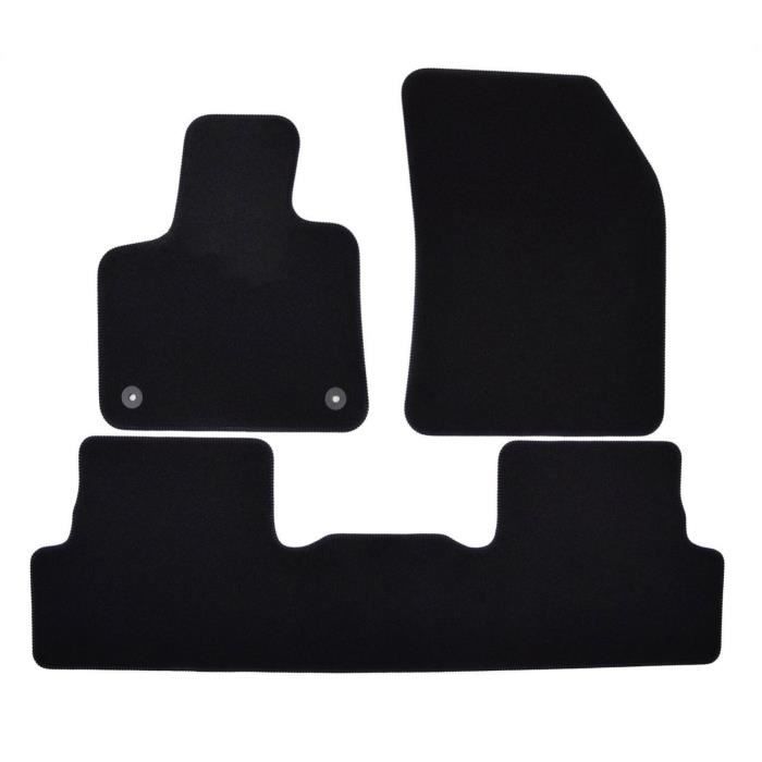 Tapis De Sol Complet Pour Peugeot 3008 I – Avant, Arrière, Coffre – Noir Caoutchouc